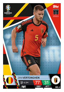 Jan Vertonghen Belgium Topps Match Attax EURO 2024 #BEL4